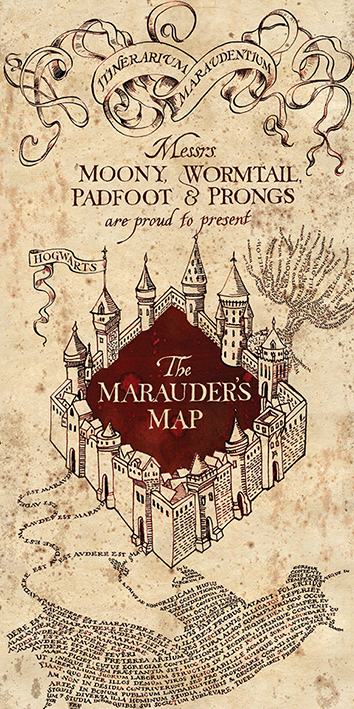 Storia e Magia - Harry Potter- Quadro Mappa del Malandrino