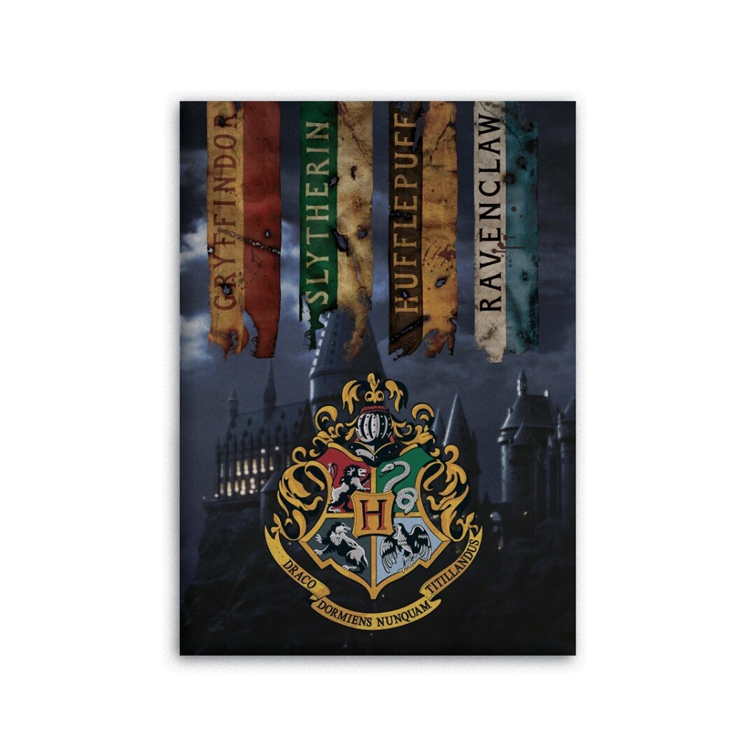 Coperta Harry Potter Poliestere 100x150 Cm - Fogliame Scolastico, Morbida E Accogliente, Frange, Ufficiale, Grigio