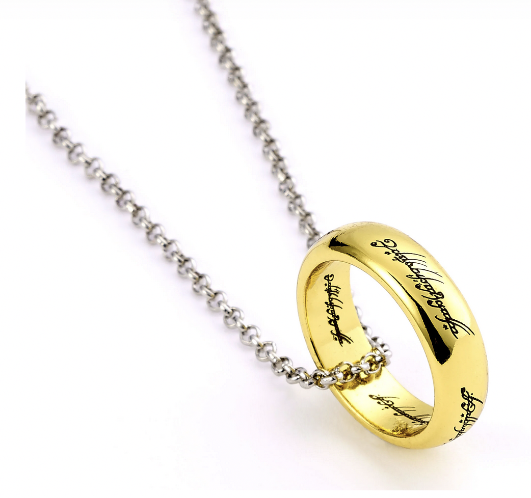 Anello Del Signore Degli Anelli Con Catenina - Replica Ufficiale Con Iscrizione Laser - Foto 4