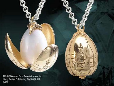Harry Potter Collana Uovo D'Oro - Zinco, Finitura Smaltata, Gioiello Ufficiale Con Licenza - Ispirato Al Torneo Tremaghi
