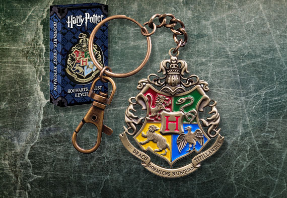 Portachiavi Ufficiale Harry Potter - Stemma Di Hogwarts In Peltro - Regalo Per Maghi E Strega