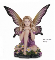 Les Alpes - Fata su Prato - Resina - Dipinto a mano - 042 348