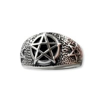 Gioielli - Anello Con Pentacolo - Acciaio inossidabile