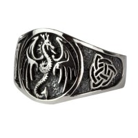 Gioielli - Anello con Drago e Triade - Argento 925