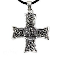 Gioielli Celtici - Pendente Croce Con Triade - Argento 925