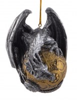 Gotico - Sfera Ornamentale con Drago -  Resina - Dipinto A Mano