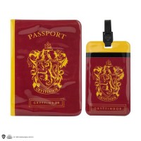 Harry Potter - Porta Passaporto Etichetta Bagaglio Grifondoro - Prodotto Ufficiale Warner Bros