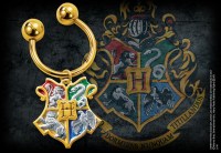 Harry Potter - Portachiavi di Hogwarts - Placcato oro - Prodotto Ufficiale