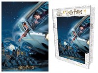 Harry Potter - Puzzle Lenticolare - Ford Anglia Harry e Ron sopra Hogwarts - Scatola in latta a forma di Libro - Ultima Battaglia - Ufficiale Warner Bros