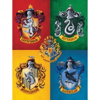 Harry Potter - Quadro In Tela Casate di Hogwarts - Prodotto Ufficiale Warner Bros.