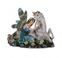 Les Alpes - Fata Con Unicorno - Resina - Dipinto a mano - 042 255 Prodotto Ufficiale