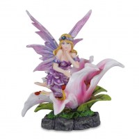 Les Alpes - Fata nel Fiore - Resina - Dipinto a mano - 042 092