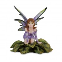 Les Alpes - Fata Selma su Foglie - Resina - Dipinta a Mano - 042 270 Prodotto Ufficiale