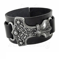 Gioielli - Bracciale Thunderhammer - Pelle - Metallo Anallergico
