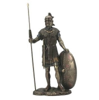 Antica Roma - Statua Guerriero romano - Resina Bagnata in Bronzo