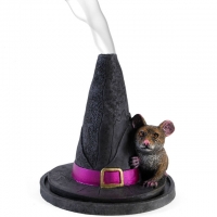 Lisa Parker - Brucia incenso cappello con topo - Resina - Dipinto a mano