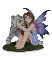 Les Alpes - Fata con Tigrotto - Resina - Dipinto a mano - 042 425