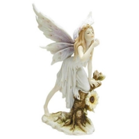 Fata Con Fiore - Resina - Dipinto a mano