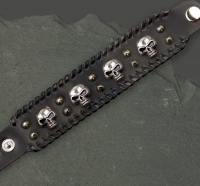Gioielli - Bracciale Con Teschi - Acciaio Inossidabile