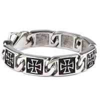 Gioielli - Bracciale Gotico Iron Cross - Acciaio Inossidabile