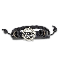 Gioielli - Bracciale Pentagramma - Vera Pelle