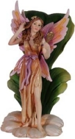 Fate della Piccola Valle - Fata con Foglia - Resina - Dipinto a mano