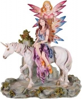Fate della Piccola Valle - Fate con Unicorno - Resina - Dipinto a mano