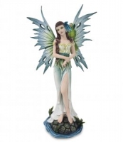 Les Alpes - Fata Kartisia con Pappagallo - Resina - Dipinta a mano