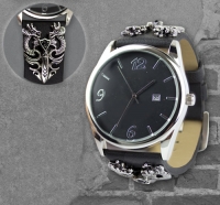 Orologio - Drago - Similpelle - Metallo - Resistente Acqua