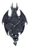 Gotico - Orologio Con Drago - Resina - Dipinto A Mano